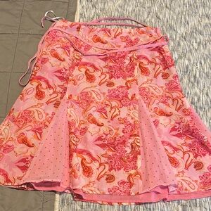 Princess Polly Pink & Coral Paisley Circle Skirt
